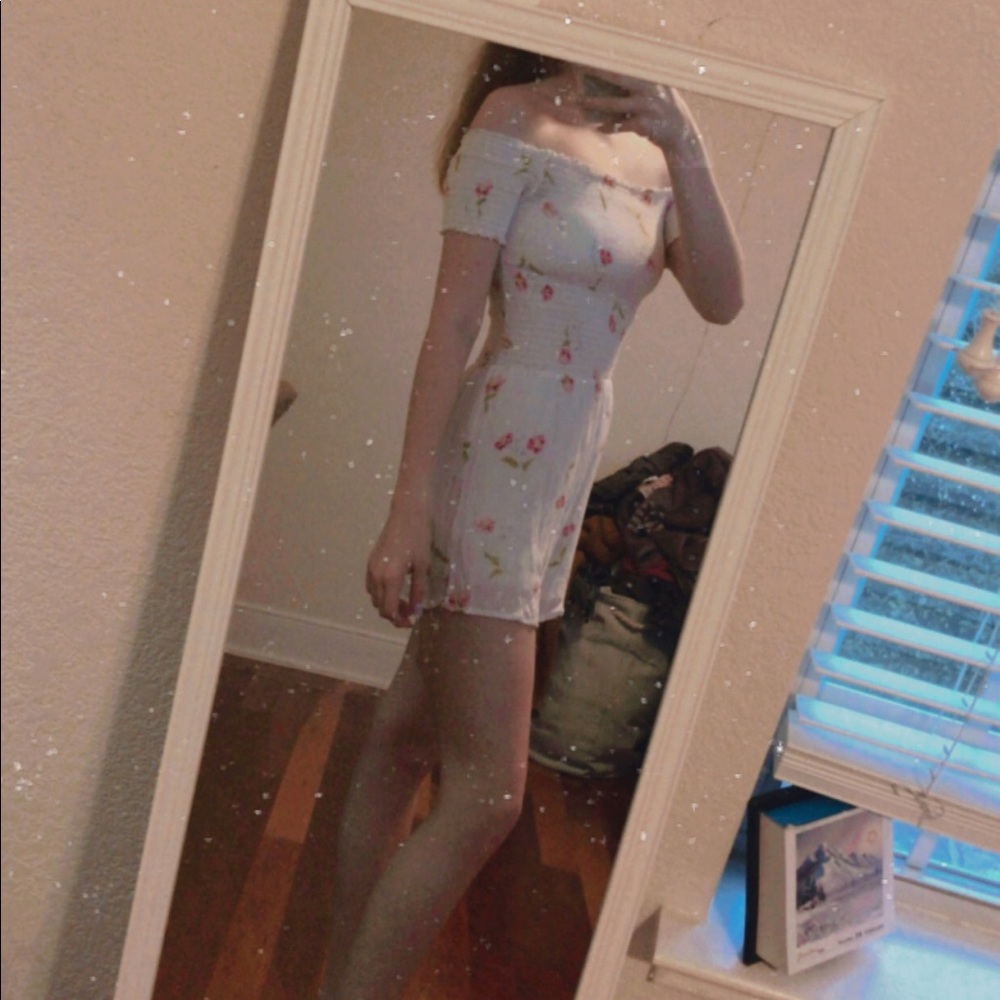 Floral white romper